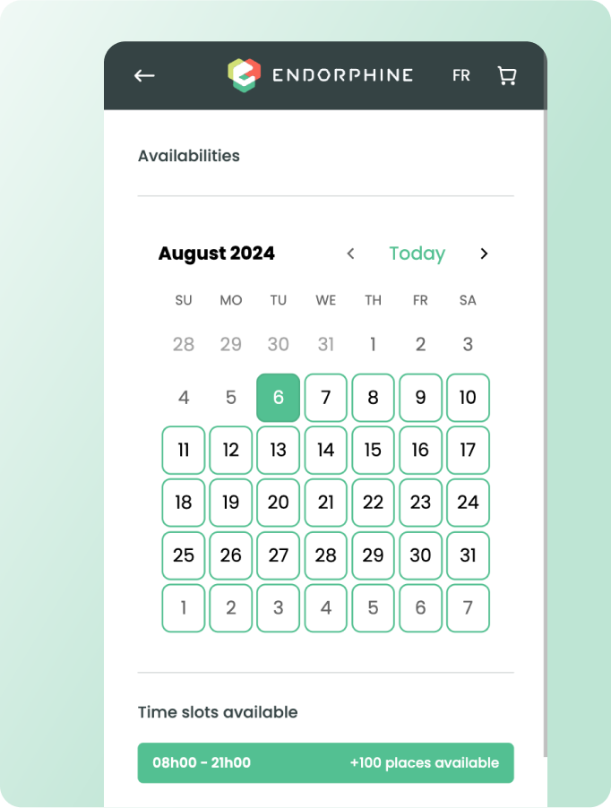 Online booking interface