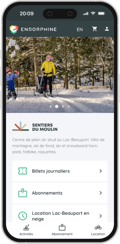 Capture d'écran de l'application Endorphine