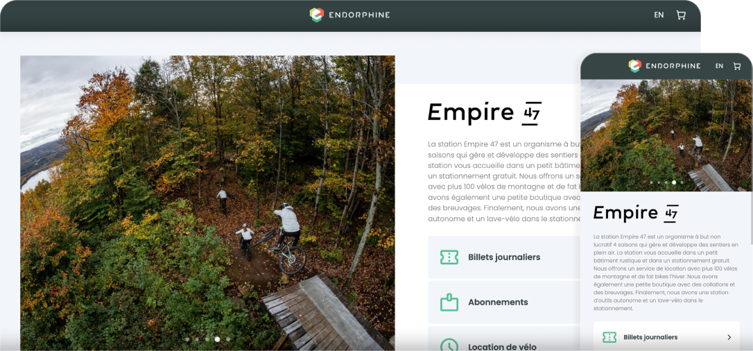 Interface du système de réservation